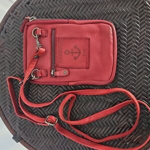 Harbour 2nd Benita Distressed Leather Crossbody Wallet Cell Phone Bag